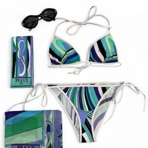 Pucci Multicolor Bikini Set With Scarf